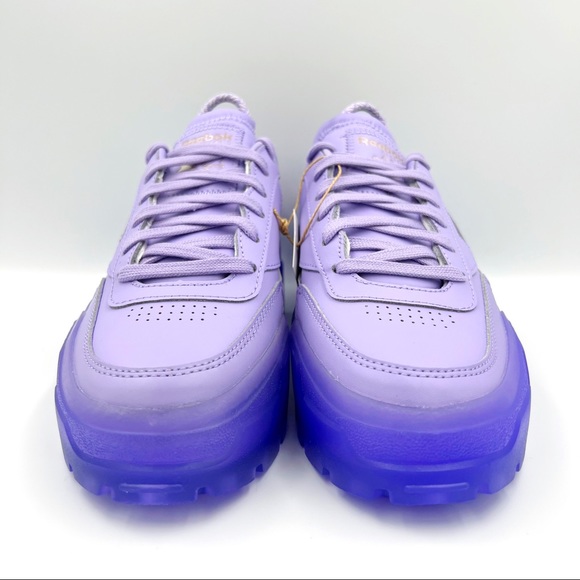 New Youth Reebok Classic Cardi B X Club C Crisp Purple Casual Sneakers 5 GX5027 - Picture 3 of 12